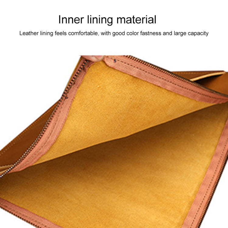Universal Genuine Leather Business Zipper Laptop Tablet Bag For 12 inch and Below, 12 inch