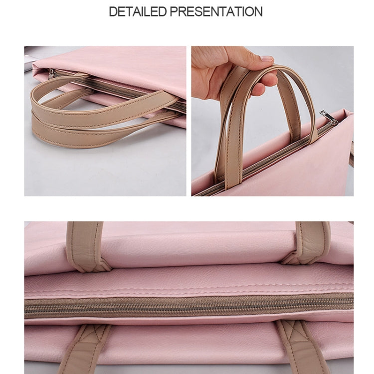 PU Waterproof Laptop Handbag Crossbody Bag for 13.3 inch Laptops, 13.3 inch (Pink), 13.3 inch (White)