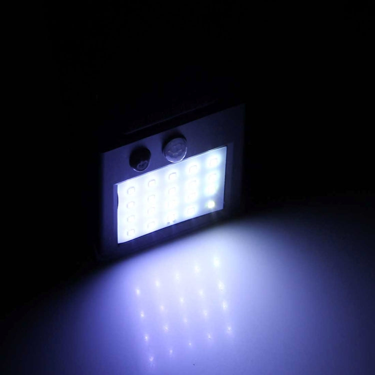 White Light Outdoor Solar Motion Sensor Light, 20 LED for Yard / Garden / Home / Driveway / Stairs / Outside Wall(Black)
