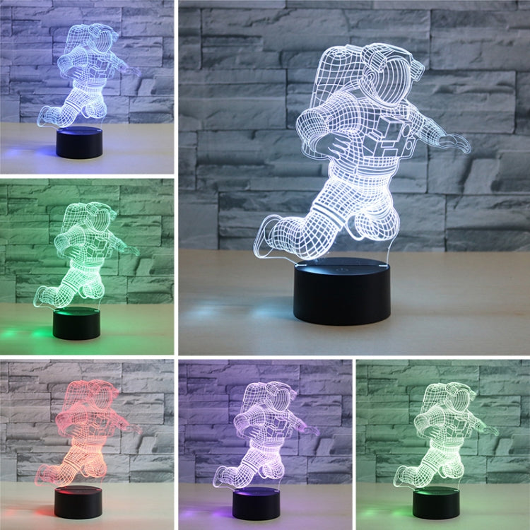 Astronaut Shape 3D Colorful LED Vision Light Table Lamp, 16 Colors Remote Control Version, 16 Colors Remote Control Version