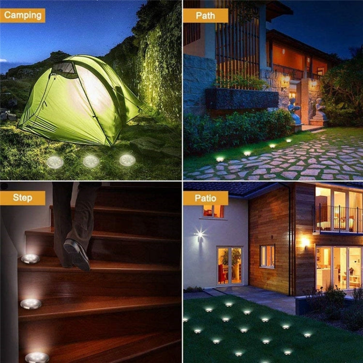 2 PCS 16 LEDs Solar Powered Buried Light Under Ground Lamp IP65 Waterproof Outdoor Garden Street Light, 16 LEDs