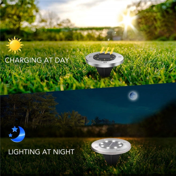 2 PCS 16 LEDs Solar Powered Buried Light Under Ground Lamp IP65 Waterproof Outdoor Garden Street Light, 16 LEDs