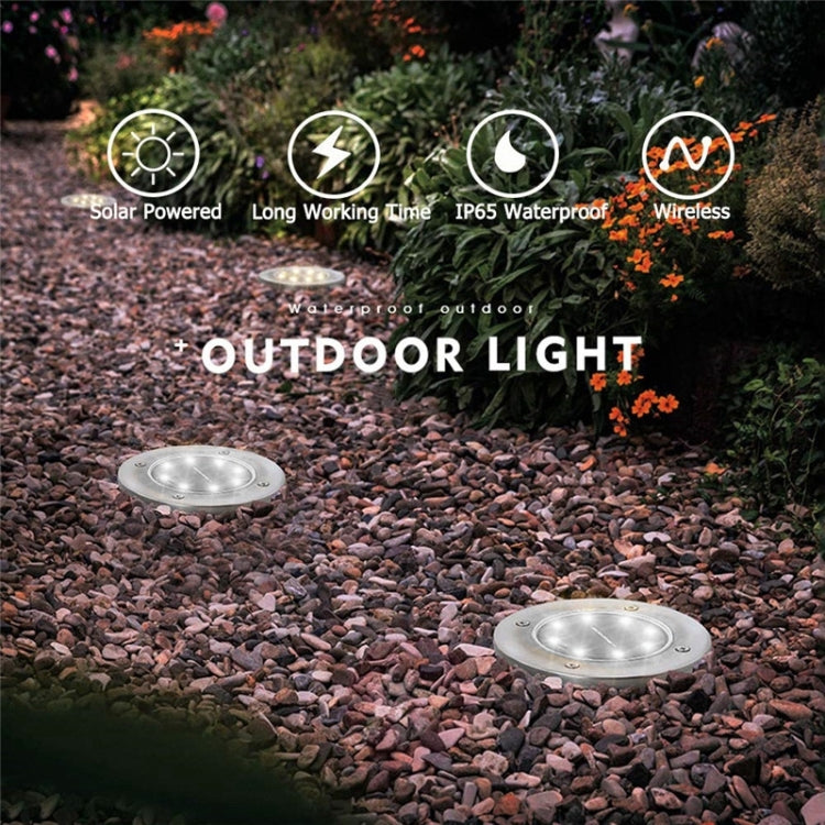 2 PCS 16 LEDs Solar Powered Buried Light Under Ground Lamp IP65 Waterproof Outdoor Garden Street Light, 16 LEDs