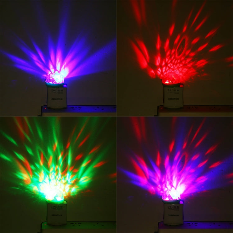 4W RGB Mini Magic Ball LED Stage Lamp with DC 5.5x2.5/2.1mm Female to USB Female Connector Cable