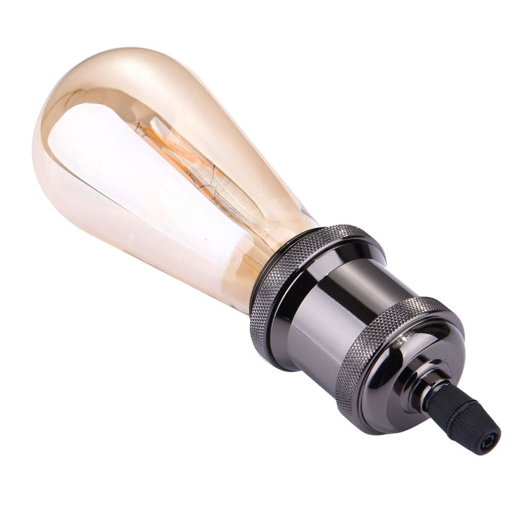 E27 Retro Vintage Screw Bulb Base Lamp Bulb Holder, Not Included Light Bulb, AC 85-265V(Black)