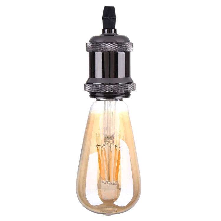 E27 Retro Vintage Screw Bulb Base Lamp Bulb Holder, Not Included Light Bulb, AC 85-265V(Black)