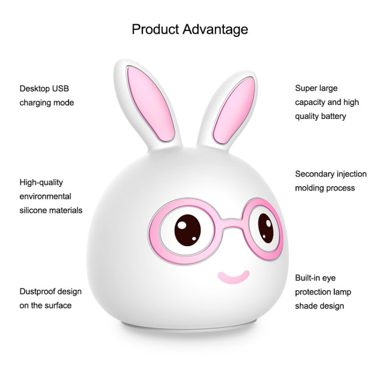 Creative Battery Powered LED Decoration Lamp Novelty Gift, Smile Pink Rabbit/Battery-Powered, Smile Blue Rabbit/Battery-Powered, Happy Pink Rabbit/Battery-Powered, Happy Blue Rabbit/Battery-Powered