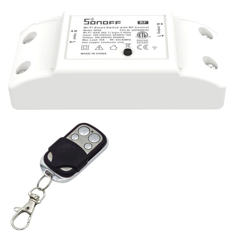 Sonoff 433MHz DIY WiFi Smart Wireless Remote Control Timer Module Power Switch with 4-keys Remote Control for Smart Home, Support iOS and Android, 433MHz with Remote Control
