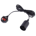 E27 Wire Cap Lamp Holder Chandelier Power Socket with 1.8m Extension Cable, Big UK Plug, Big UK Plug, 1.8m