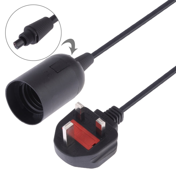 E27 Wire Cap Lamp Holder Chandelier Power Socket with 1.8m Extension Cable, Big UK Plug, Big UK Plug, 1.8m