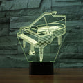 Piano Shape 3D Colorful LED Vision Light Table Lamp, USB & Battery Version, USB & Battery Version