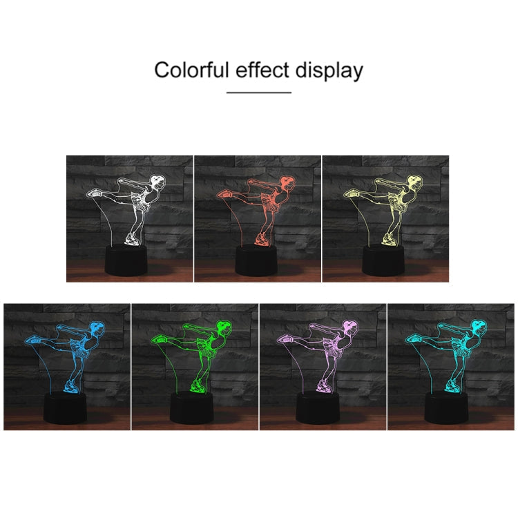 Ice Skating Black Base Creative 3D LED Decorative Night Light, Powered by USB and Battery, Powered by USB and Battery