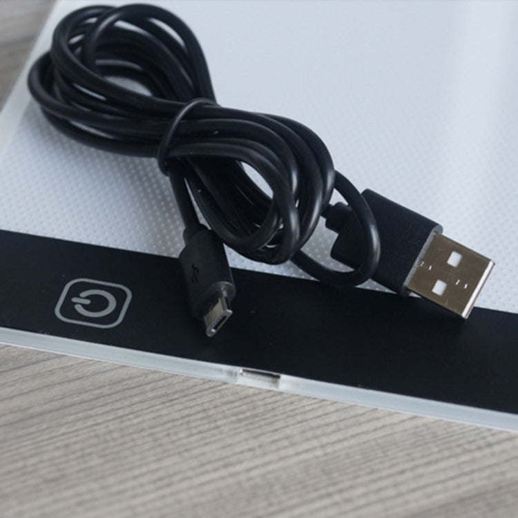 Ultra-thin A4 Size Portable USB LED Artcraft Tracing Light Box Copy Board Brightness Control for Artists Drawing Sketching Animation and X-ray Viewing, Brightness Control No Charger