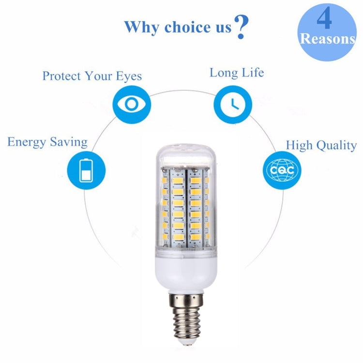 56 LEDs SMD 5730 Bulb, AC 220V, 5W 220V White Light, 5W 220V Warm White