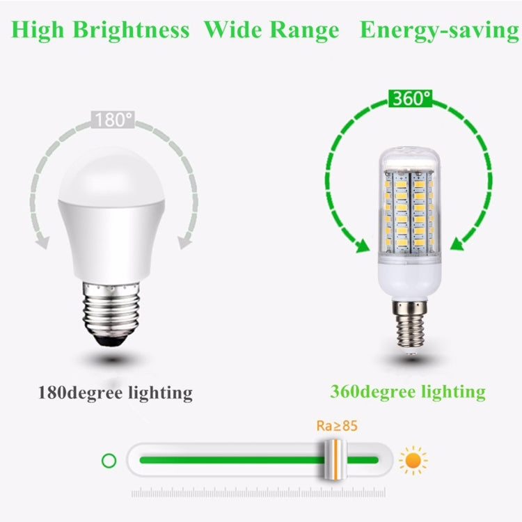 56 LEDs SMD 5730 Bulb, AC 220V, 5W 220V White Light, 5W 220V Warm White
