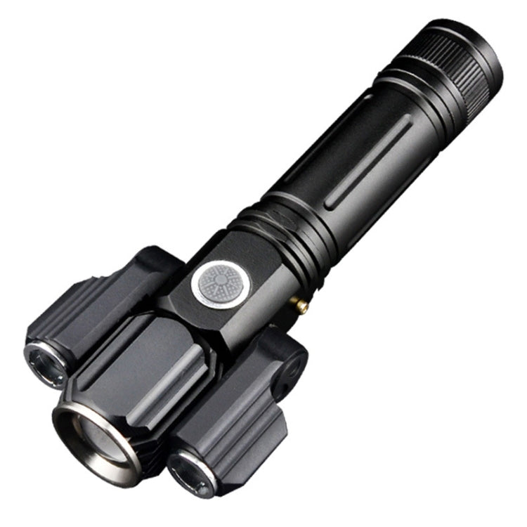 KS-737 USB Charging Waterproof T6+XPE Zoomable LED Flashlight with 4-Modes
