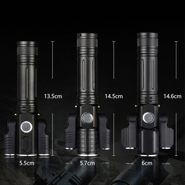 KS-737 USB Charging Waterproof T6+XPE Zoomable LED Flashlight with 4-Modes