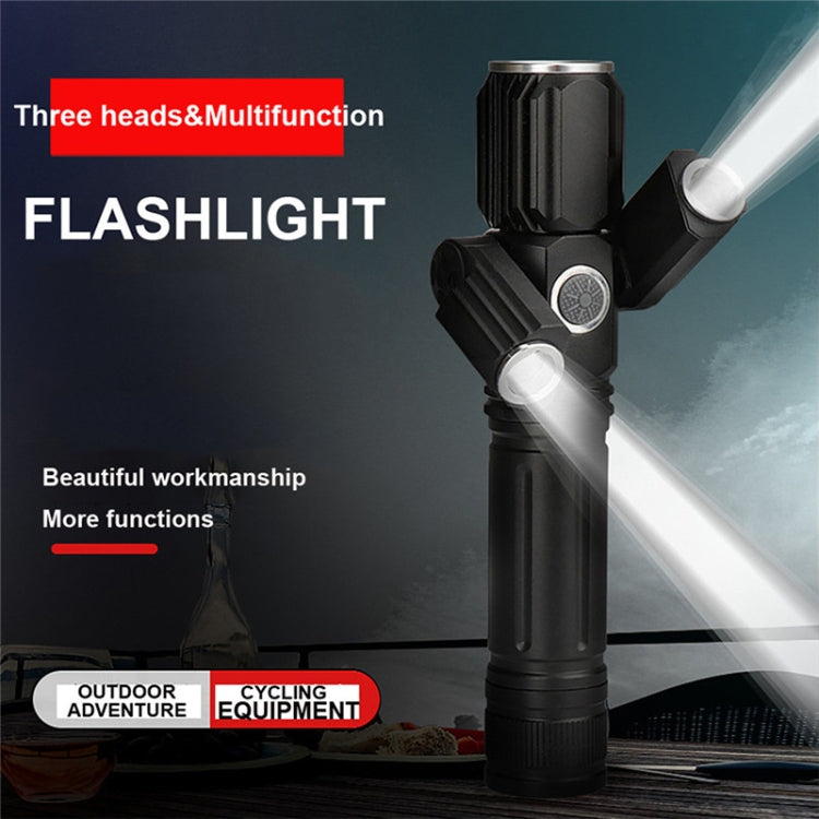 KS-737 USB Charging Waterproof T6+XPE Zoomable LED Flashlight with 4-Modes