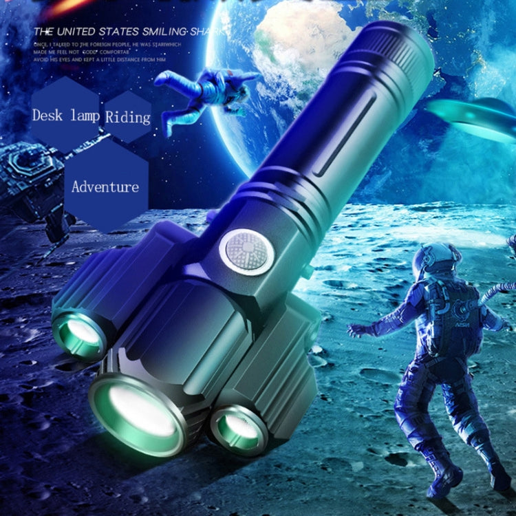 KS-737 USB Charging Waterproof T6+XPE Zoomable LED Flashlight with 4-Modes