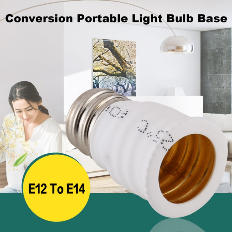 E12 to E14 Light Lamp Bulbs Adapter Converter, E12 to E14 (White), E12 to E14 (Black)