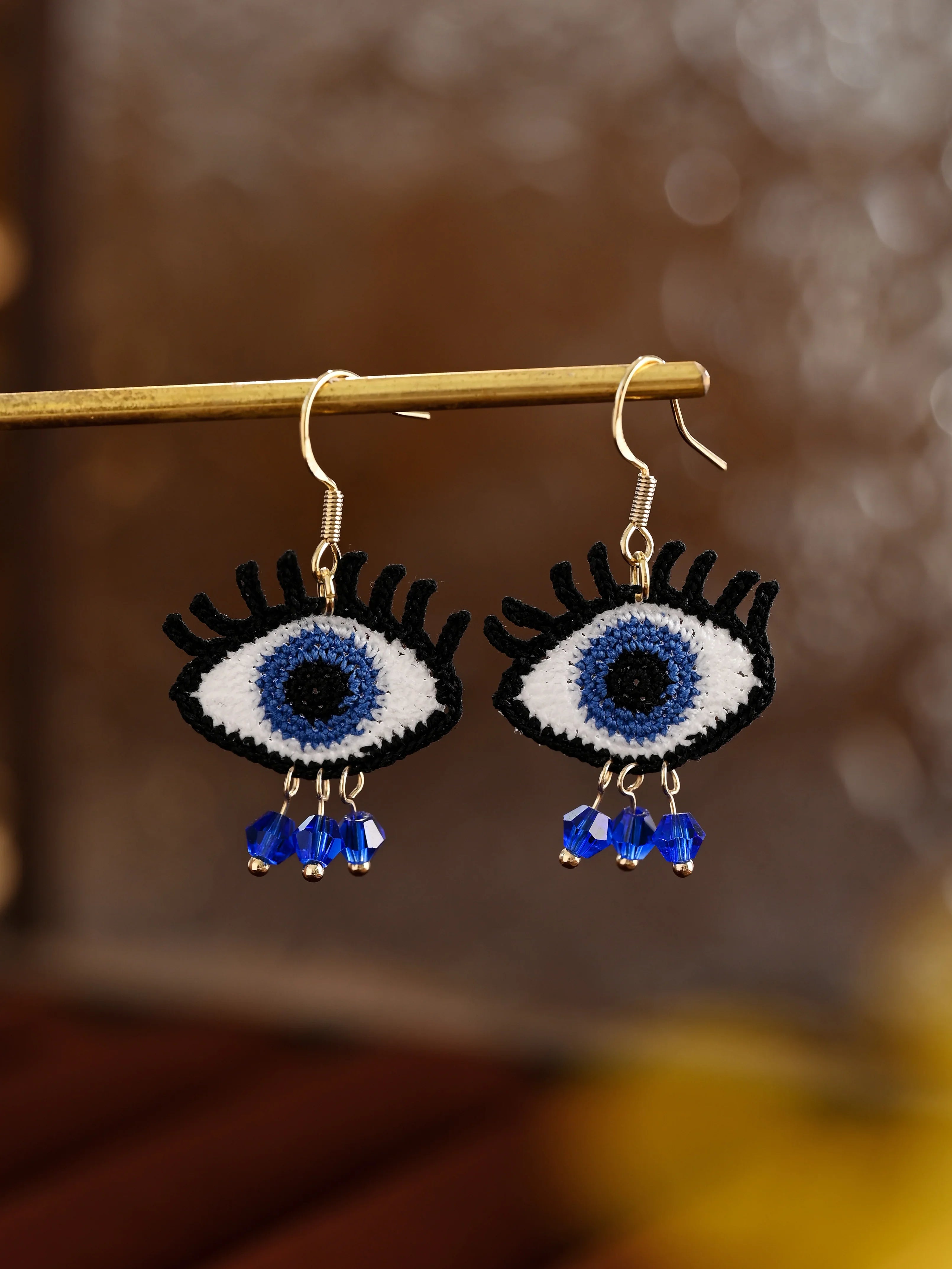 Evil Eyes Crochet Earrings