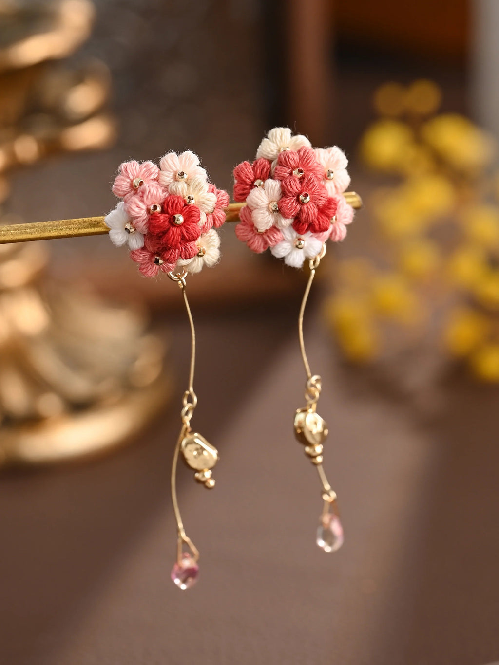 Blushing Bouquet Micro-Crochet Earrings