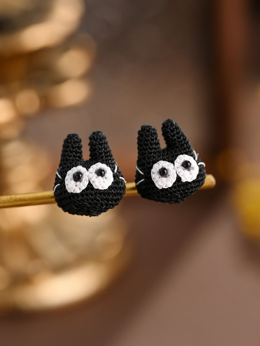 Black Cat Micro Earrings