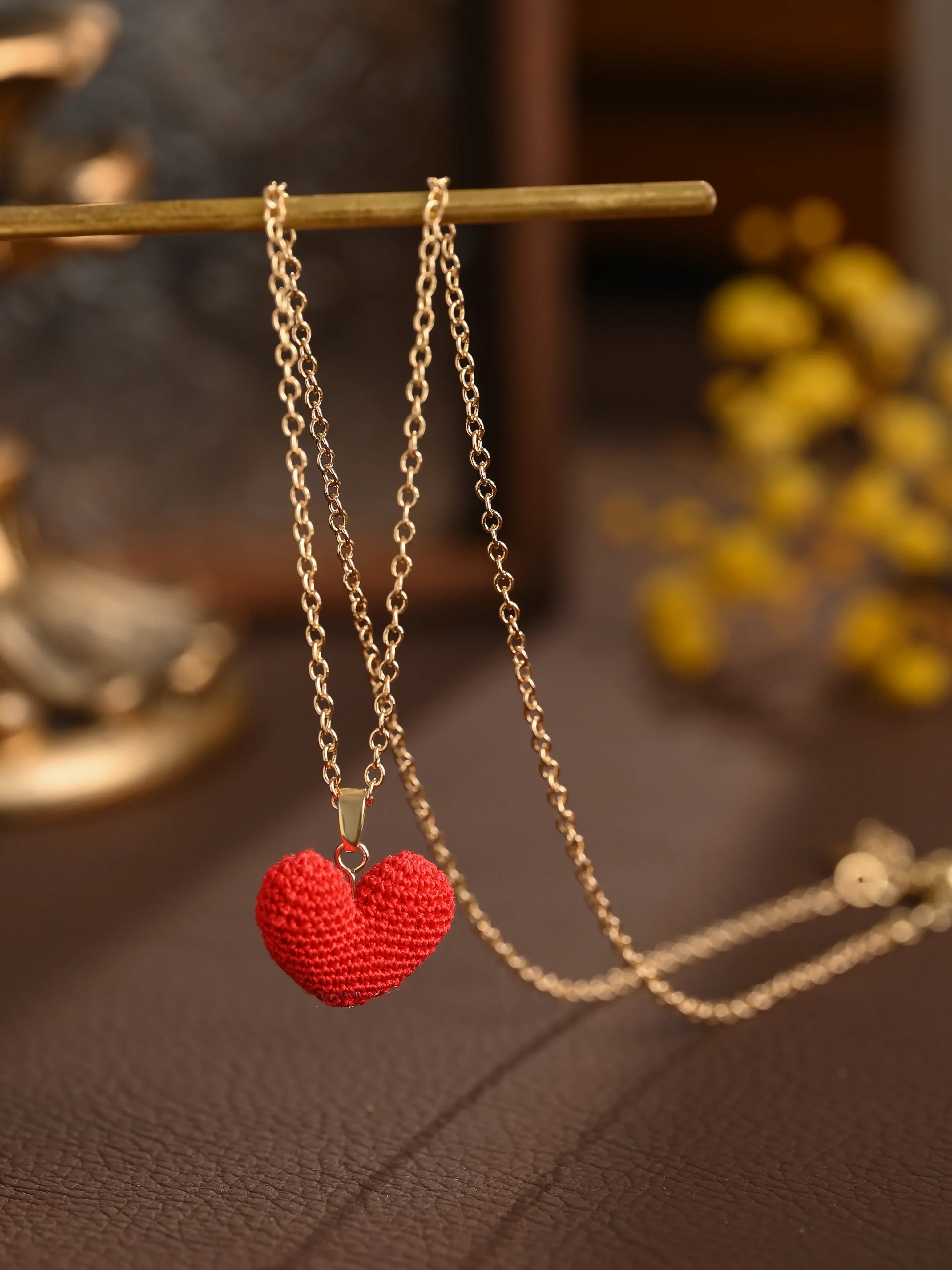 Sweetheart Micro Crochet Pendant Necklace