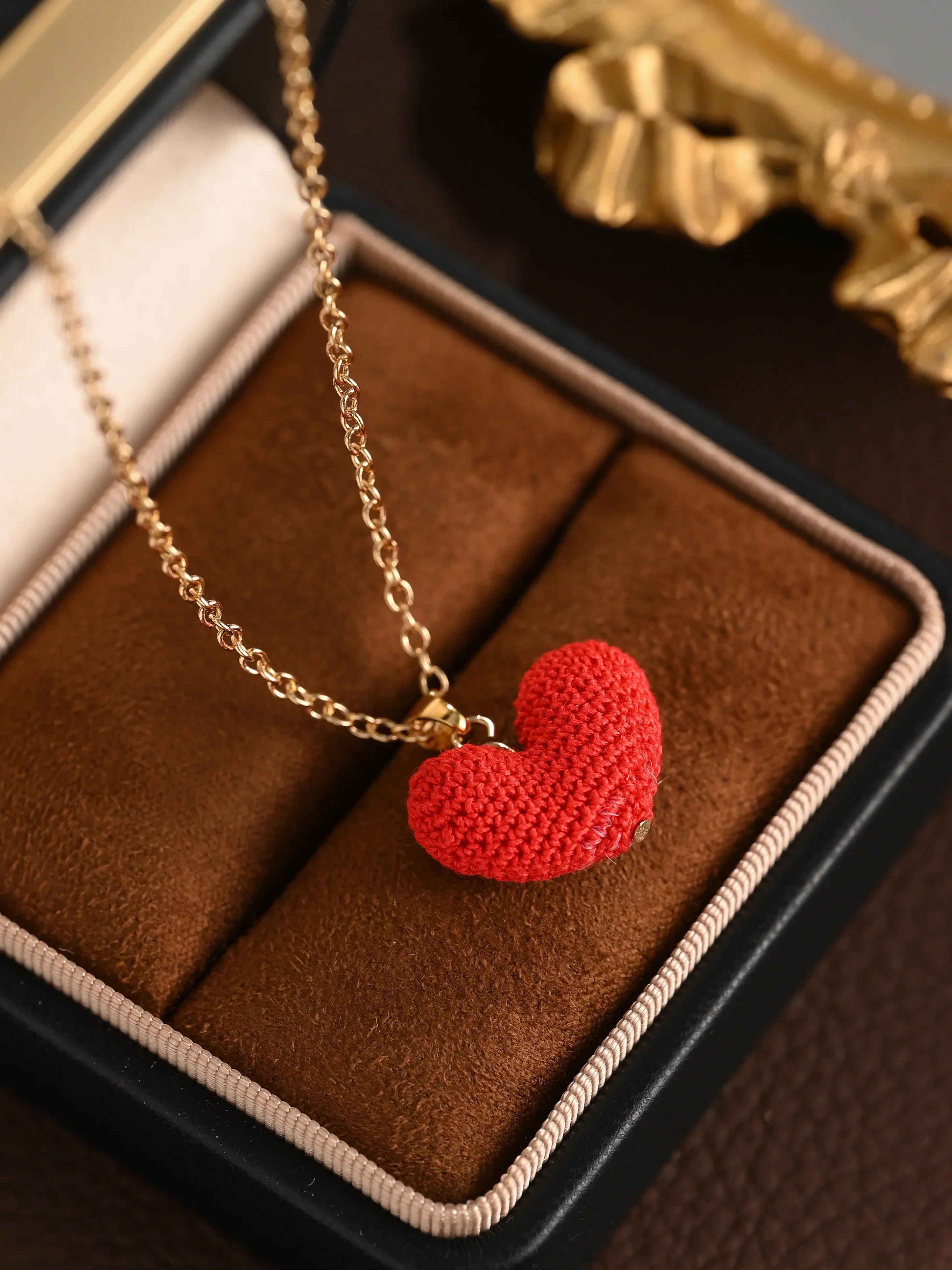 Sweetheart Micro Crochet Pendant Necklace