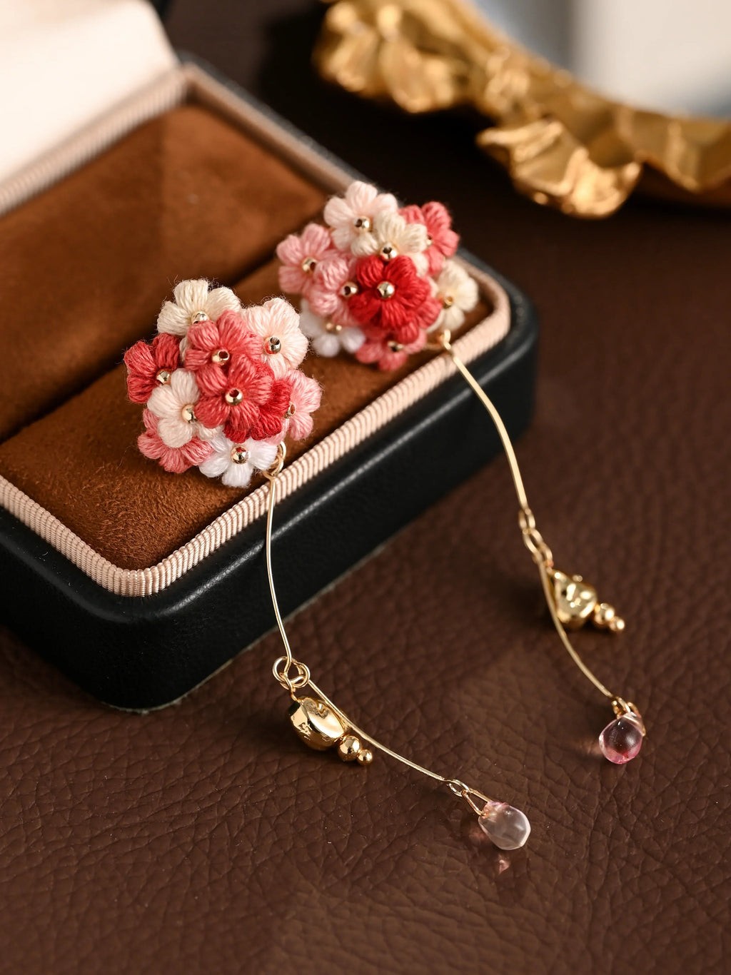 Blushing Bouquet Micro-Crochet Earrings
