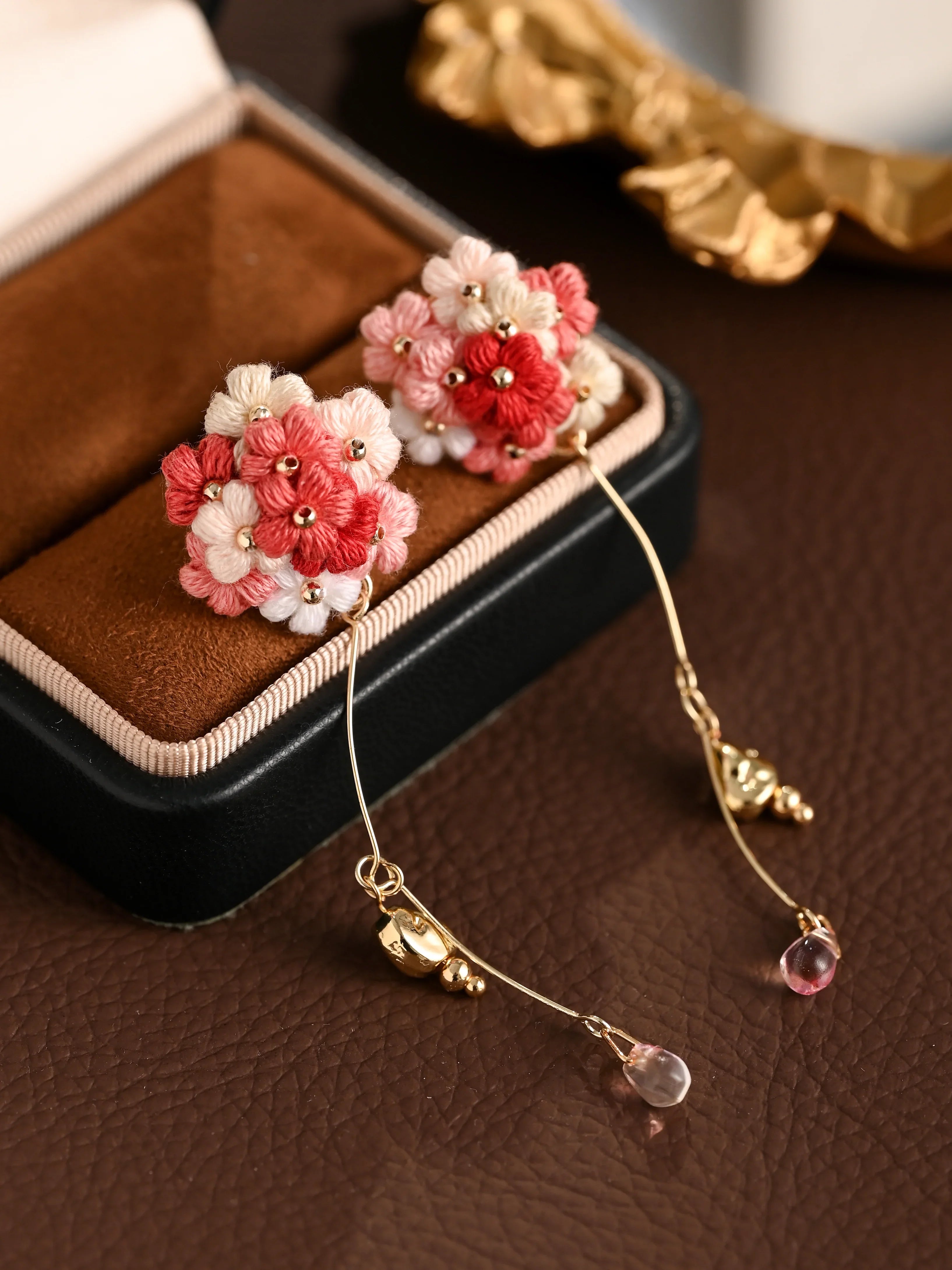 Blushing Bouquet Micro-Crochet Earrings