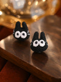 Black Cat Micro Earrings
