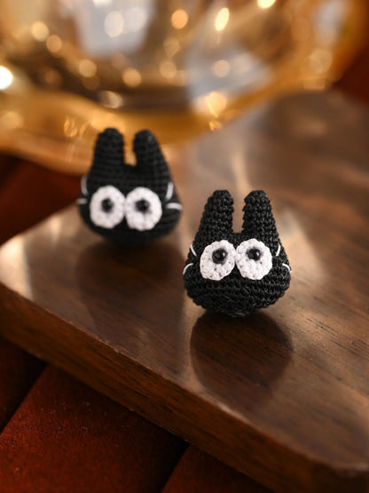 Black Cat Micro Earrings