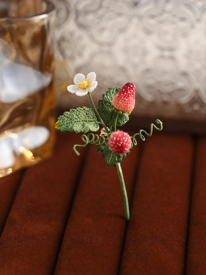 Strawberry Micro Brooch