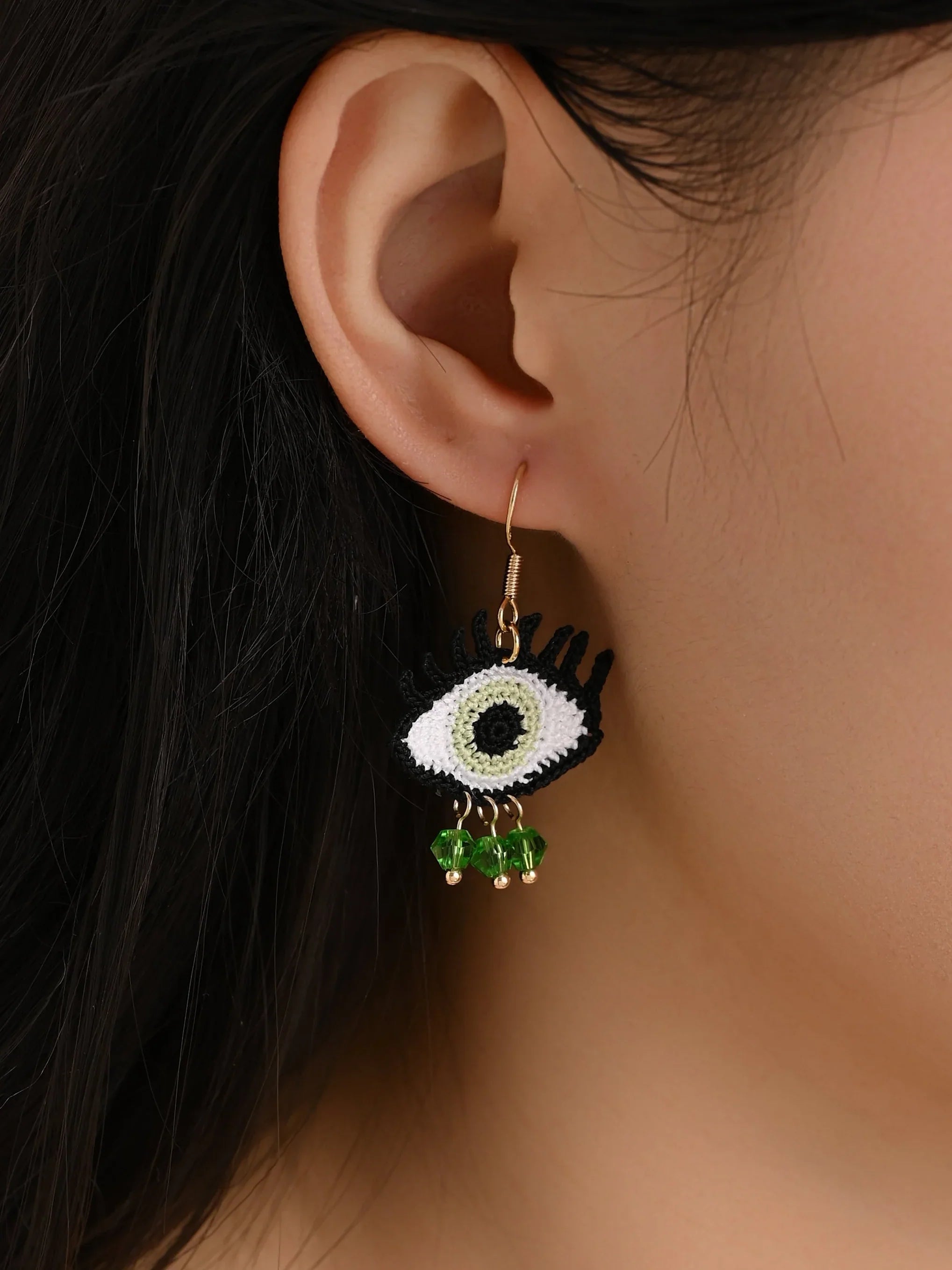 Evil Eyes Crochet Earrings