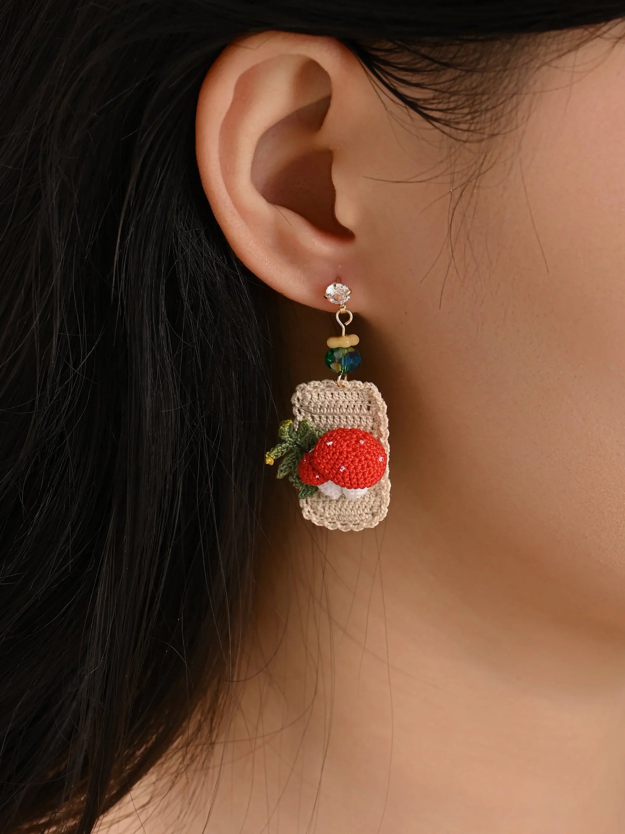 Magic Carpet Mushroom Earrings