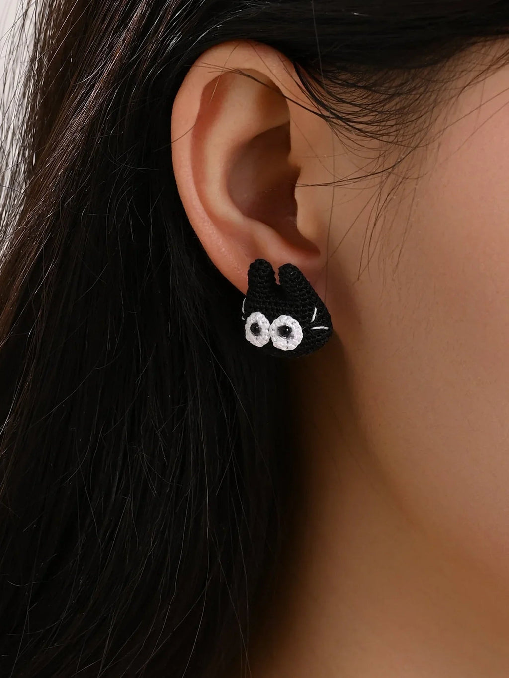 Black Cat Micro Earrings
