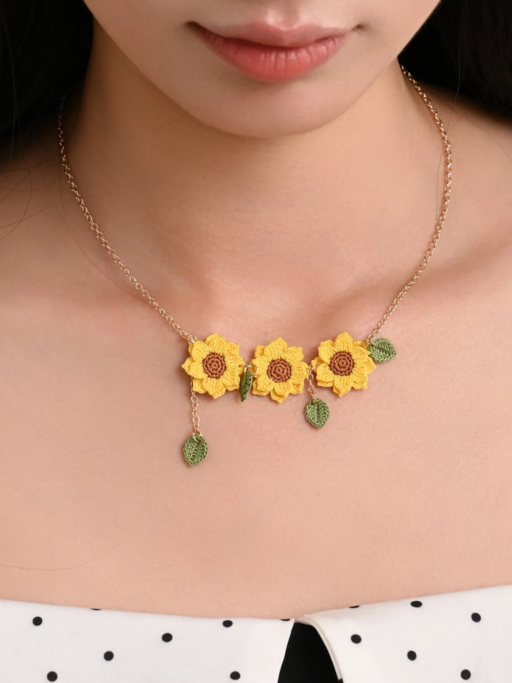 Triple Sunflower Necklace