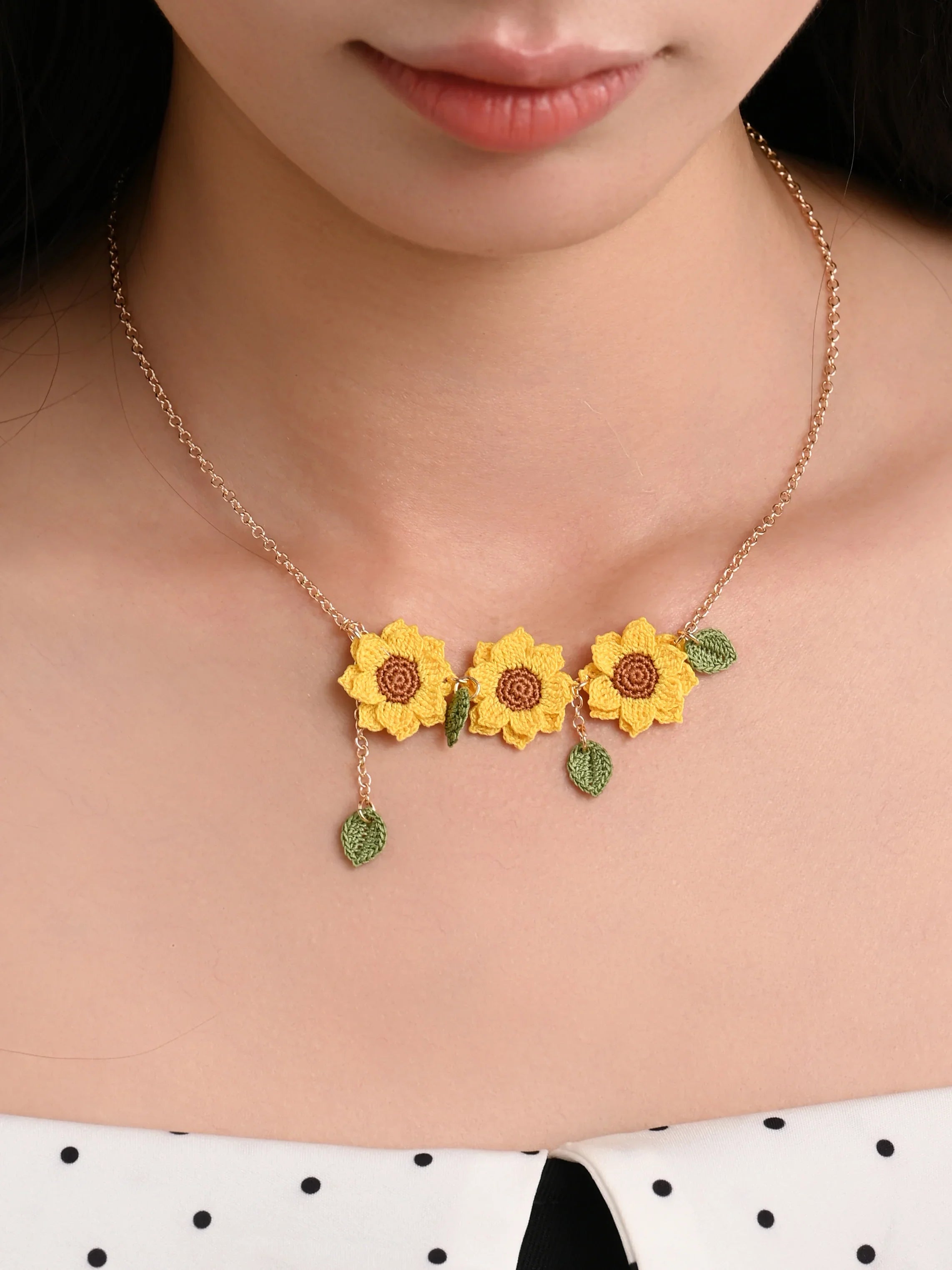 Triple Sunflower Necklace