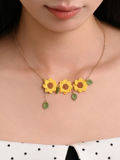 Triple Sunflower Necklace