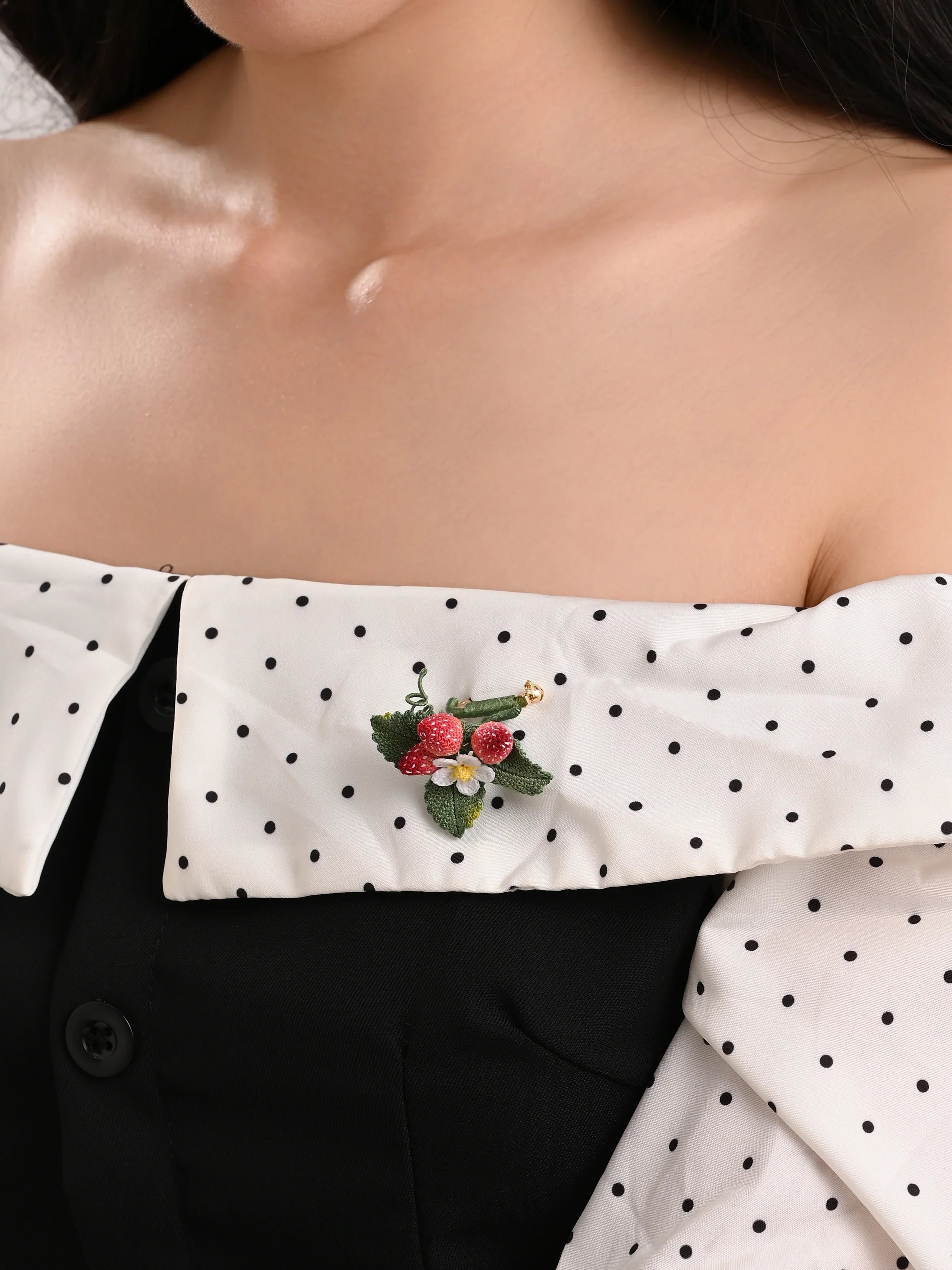 Strawberry Micro Brooch