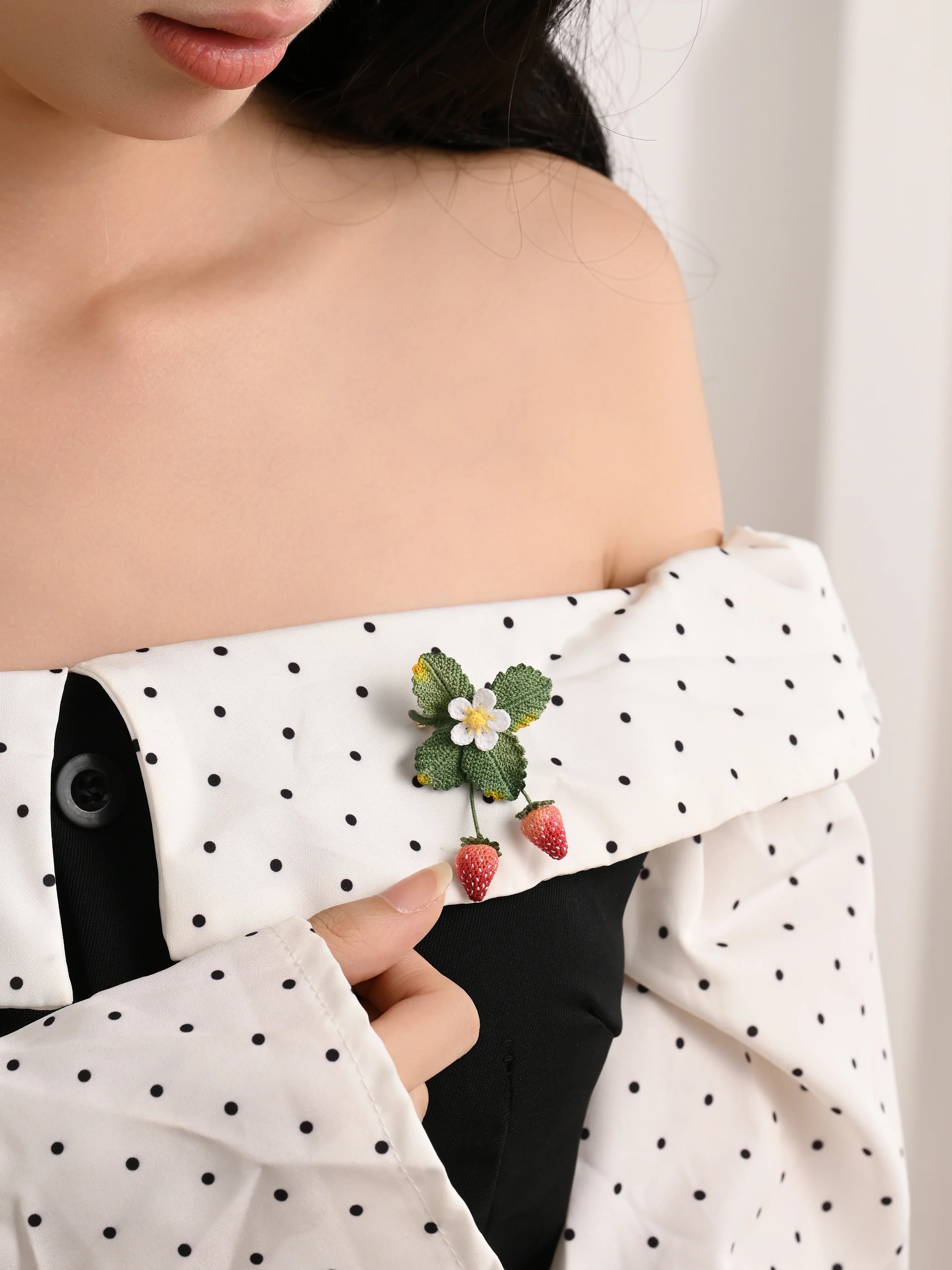 Strawberry Micro Brooch