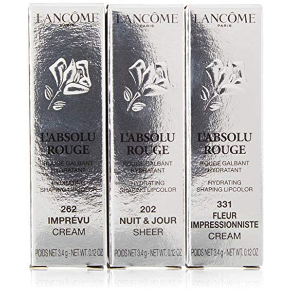 Lancôme L'Absolu Rouge Cream Lipcolor Gift Set 3.4g 202 Nuit & Jour + 3.4g 262 Imprevu + 3.4g 331 Fleur Impressionniste