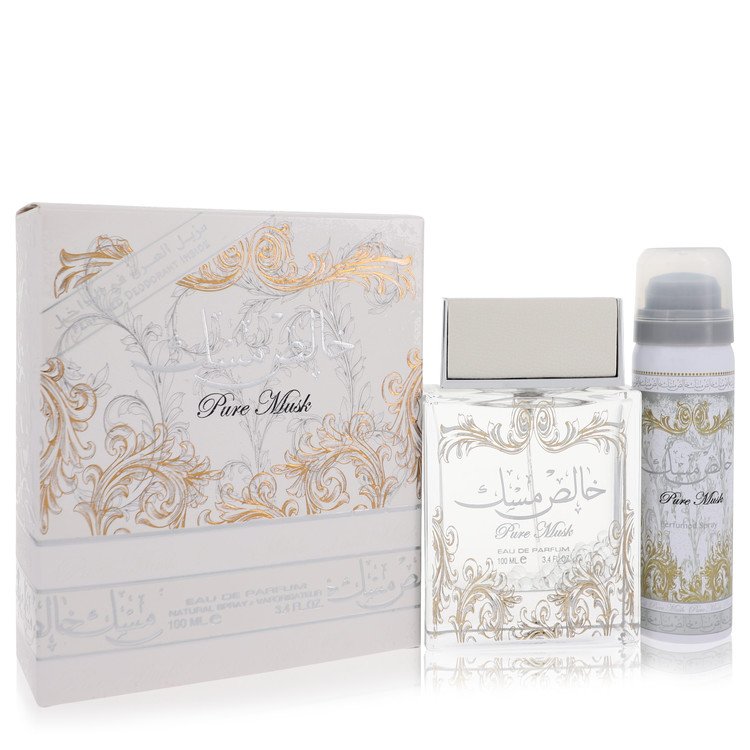 Lattafa Pure Khalis Musk Eau De Parfum Spray with Deodorant for Women 3.4oz/100ml