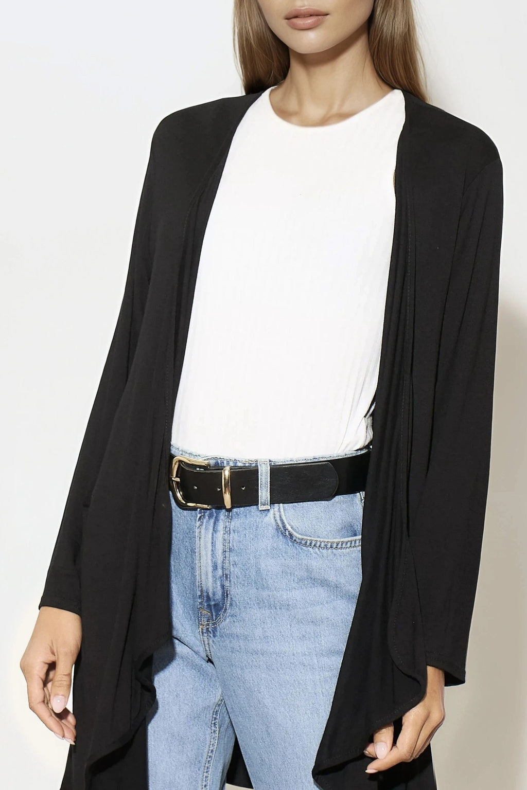 Black Waterfall Cardigan