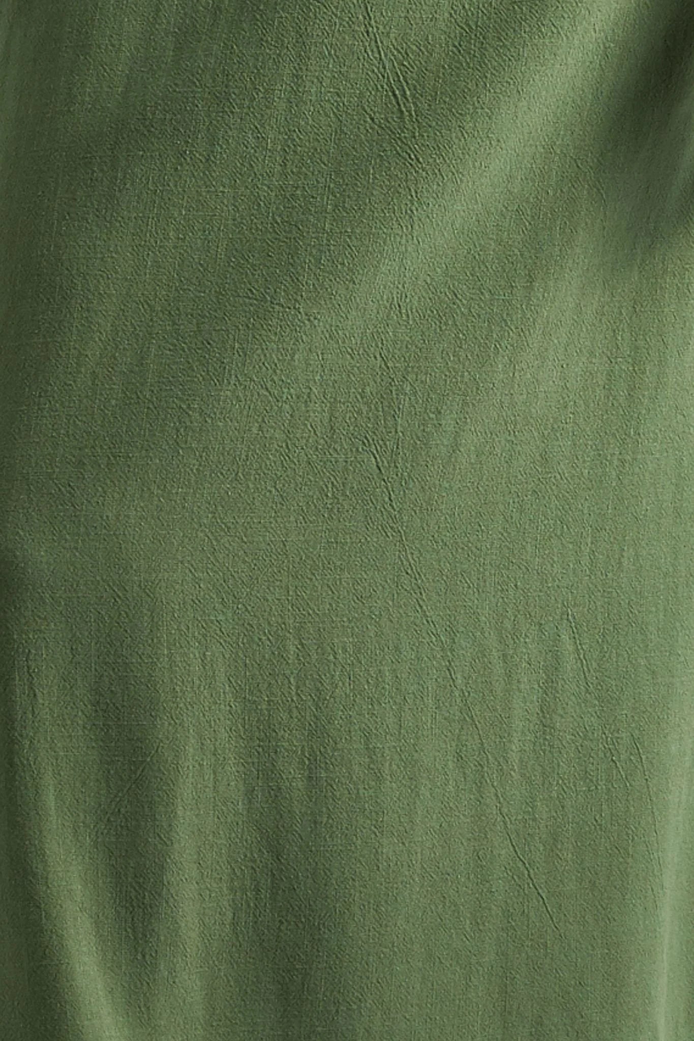 Lloyd Linen Mix Button Side Midi Skirt - Green