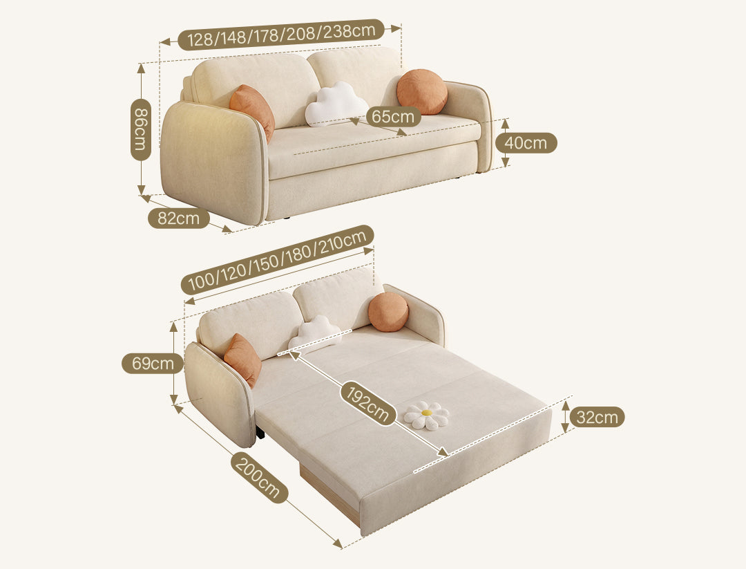 Lunana Two Seater Sofa Bed With Drawer