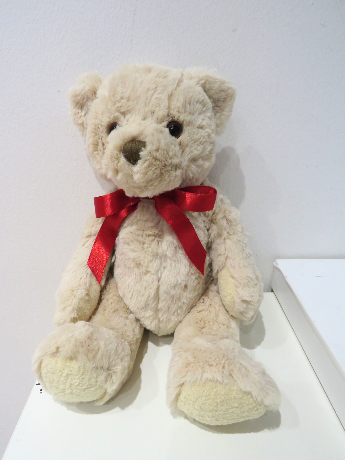 Personalised Teddy Bear & Edge Disc - Red Ribbon