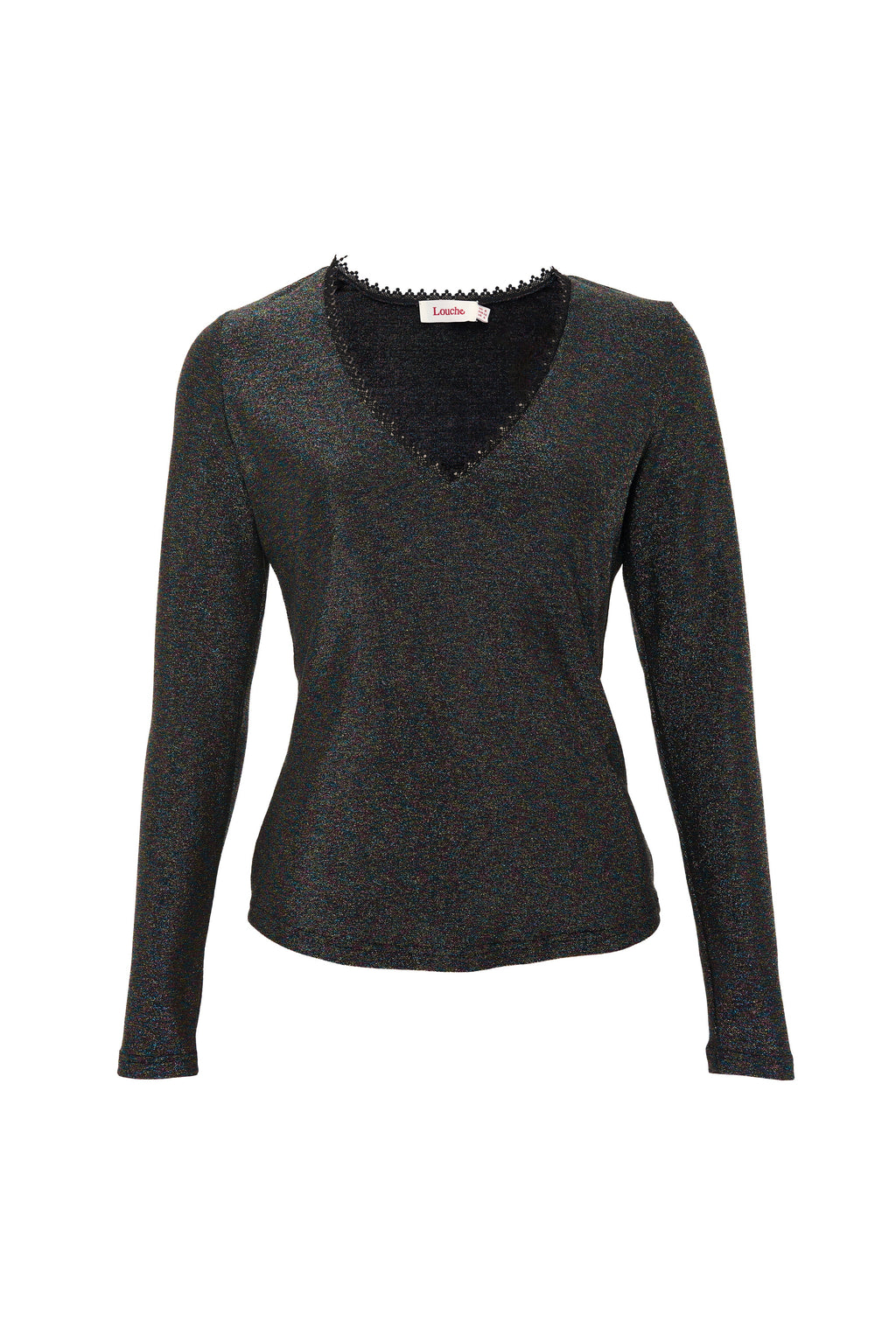 Maeko Sparkle V-Neck Top - Multi