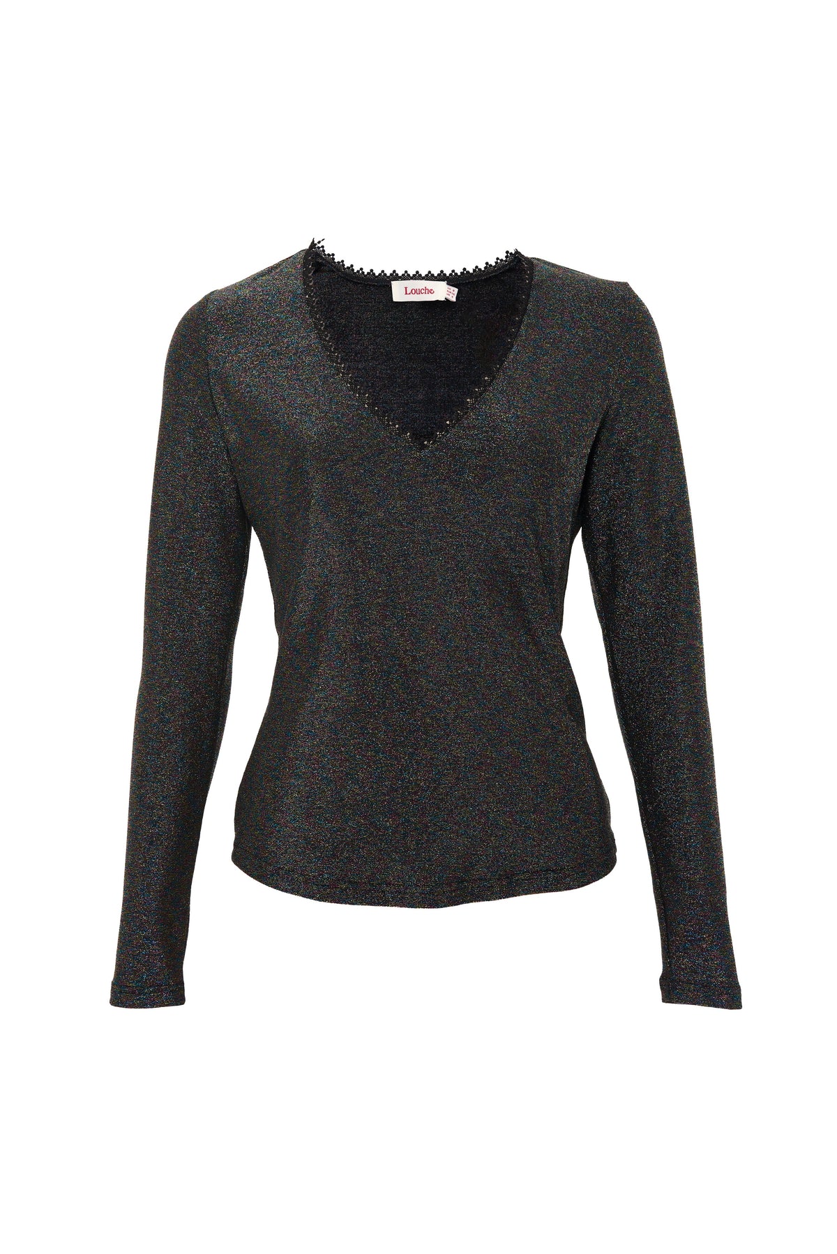 Maeko Sparkle V-Neck Top - Multi